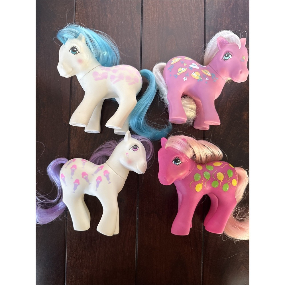 Vintage My Little Pony MLP G1 Twice As Fancy LOT of 4 White Pink 1987 & 1983
